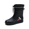 Rain shoes men's medium tube non-slip waterproof shoes new fashion outdoor closed water boots warm short tube rubber shoes men's fashion