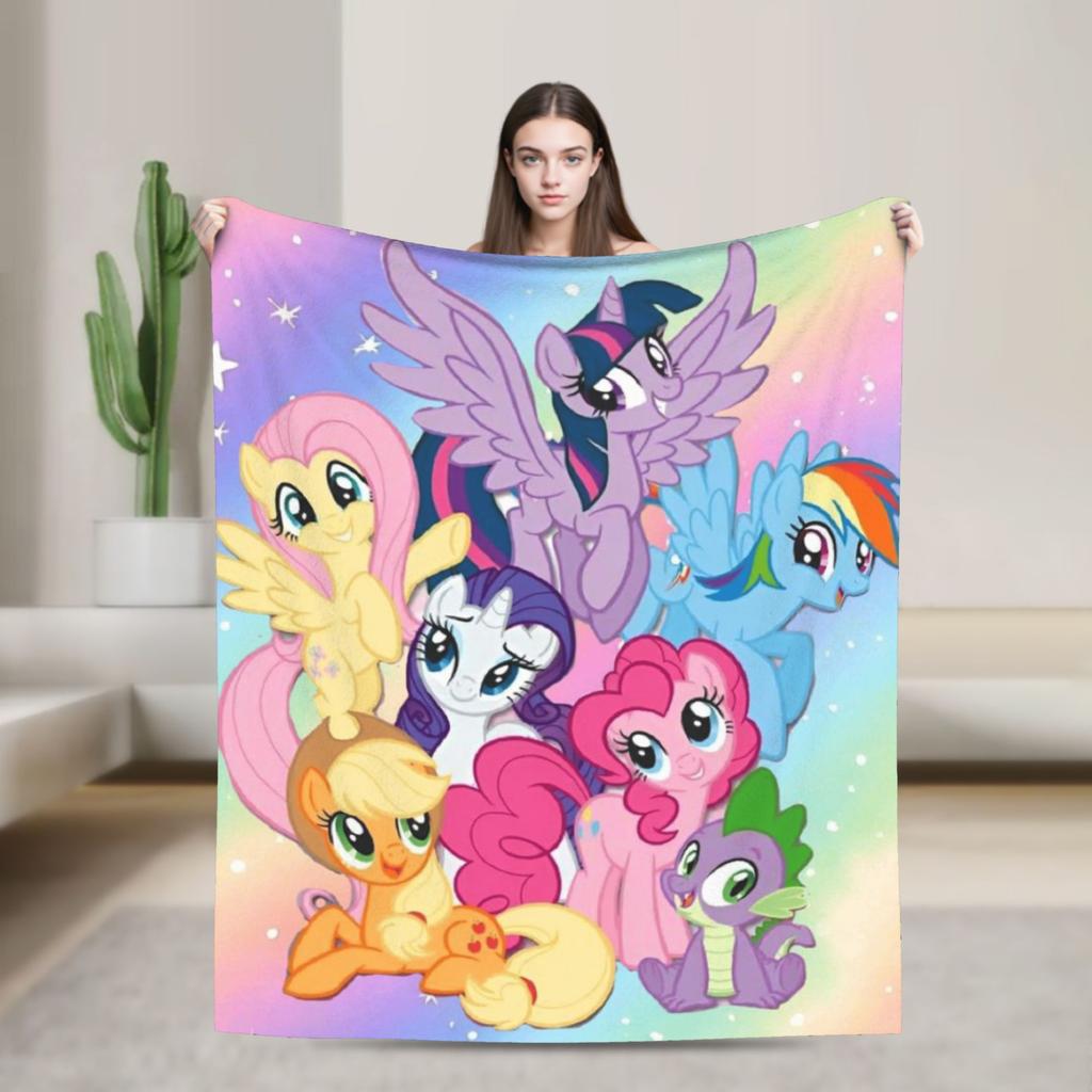 My Little Ponys Warm Soft Blanket Kids Plush Throw Blanket Funny Bedroom Flannel Bedspread Sofa Bed Cover