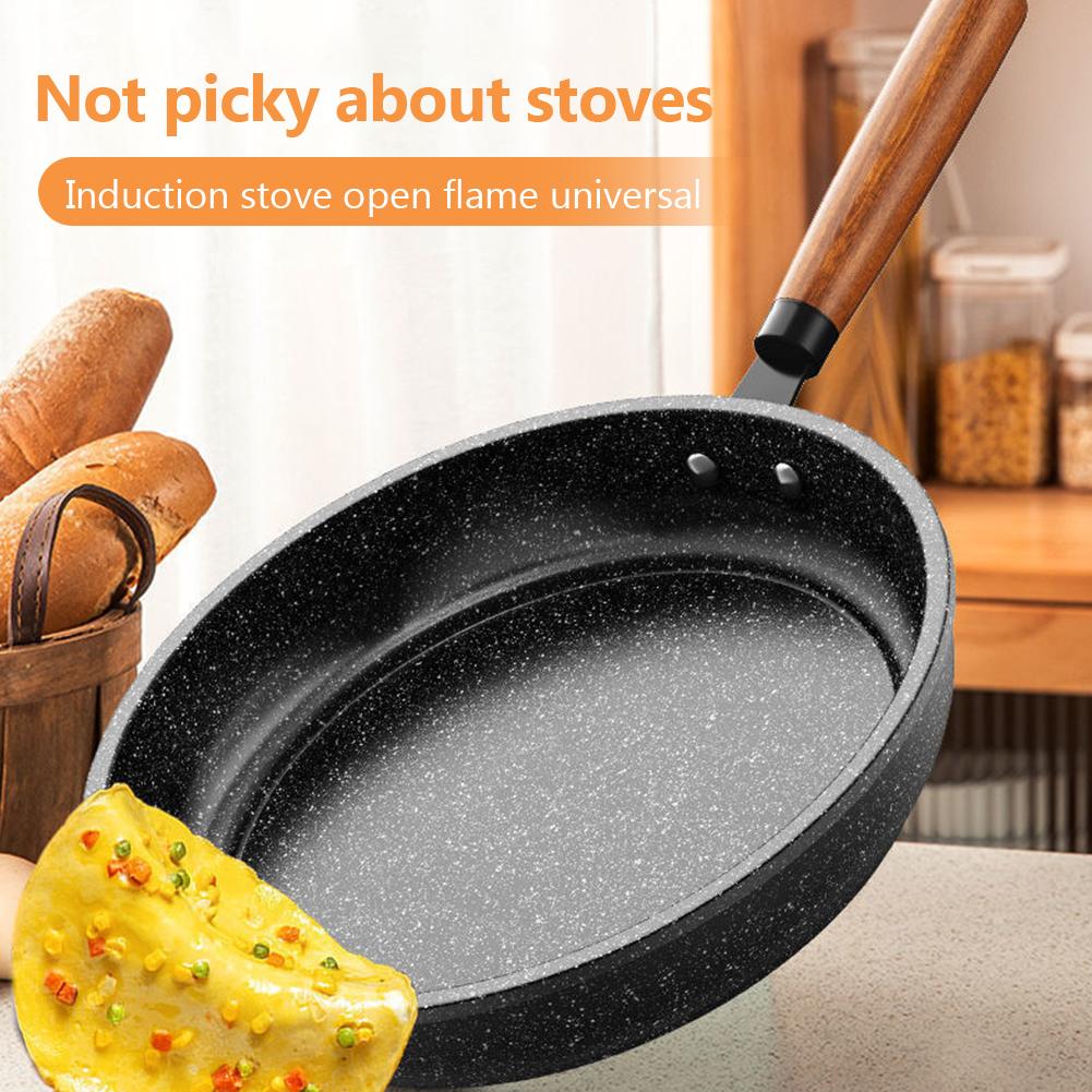 24/26/28/30/32cm Frying Pan Nonstick Skillet With Wooden Handle Chef Pan Cooking Pan Saute Pan Induction Compatible