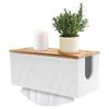 Wooden Paper Towel Holder Wall Mount, Bathroom Kitchen Organizer with Detachable Lid, Rustic Tissue Roll Dispenser