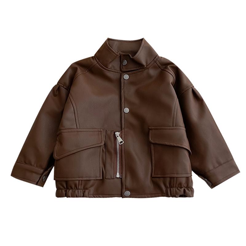 Stylische Leder-Motorradjacke für Jungen - 2025 Frühling/Herbst Koreanische Mode