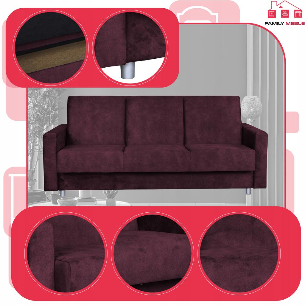 Entspannungsmöbelset Alicja Ausklappsofa Sofa Sessel Family Möbel lila