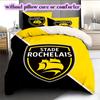 Stade Rochelais rugby Pattern Bedding,Quilt Set Quilt Cover Pillowcase Home Birthday Gift (1*duvet cover+2*pillowcase,without core)