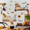 Creative Kitchen Utensils Floral Butterfly Wall Sticker Self-Adhesive Removable for Bedroom Living Room Closet Dorm Home Decor Art