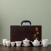 White Pottery Hand-painted Plain-fired Suet Jade Porcelain Tea Set Business Company Annual Meeting High-end Gifts
