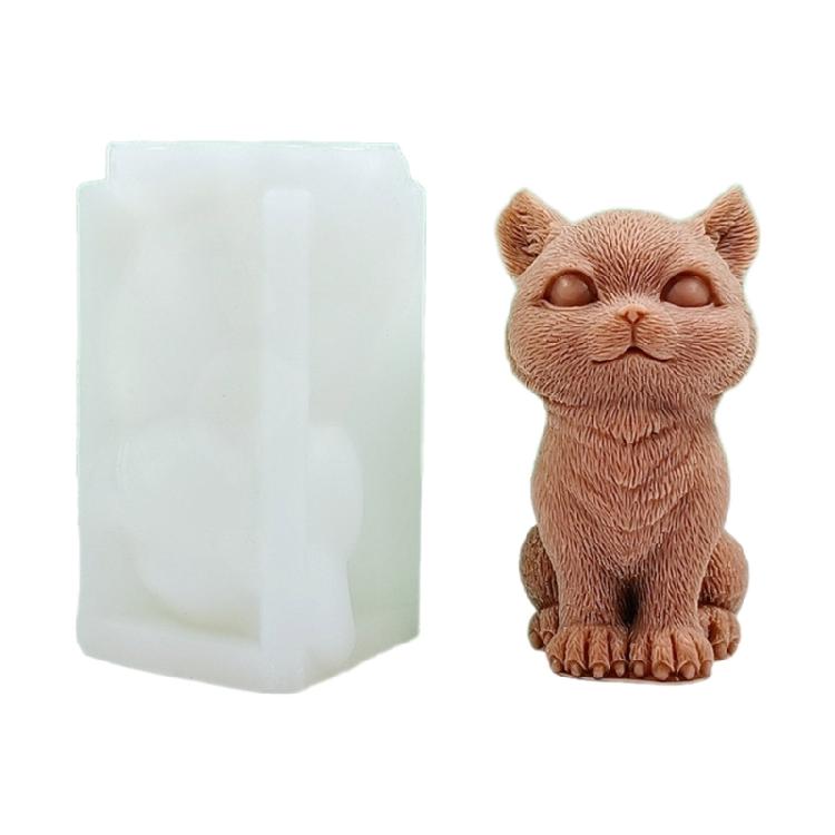 3D Silicone Mold Silicone Candle Mold Craft Mould Cute Cat Shape Statue Molds 1
