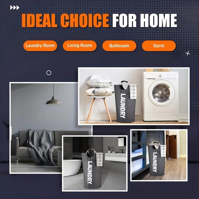 Extra velký voděodolný koš na prádlo s polstrovaným uchem - Skládací, víceúčelový úložný prostor pro koupelnu, prádelnu, balkon