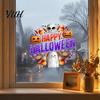 Waterproof PVC Party Decorations Halloween Window Clings, Cute Ghost Pumpkin Skull Happy Sticker, Reusable Decorative Holiday Film Double Sided Static