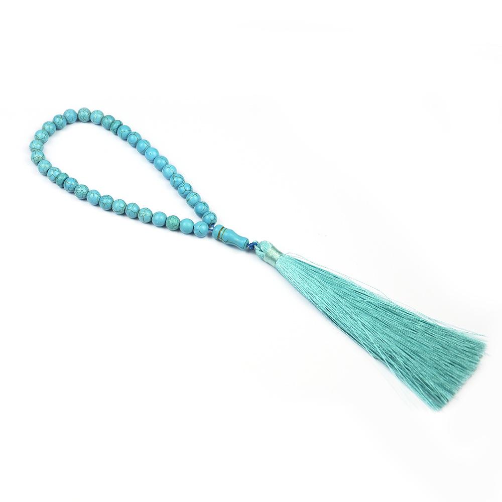 Turquoise 33-Bead Islamic Rosary - Muslim Prayer Accessory