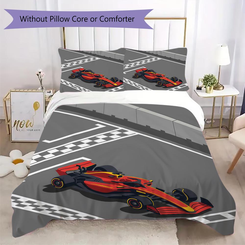 Checkerboard Racing Pattern Bedding uilt Set uilt Cover Pillowcase Home Decoration Birthday Gift (1 * duvet cover + 2 * pillowcase without core)