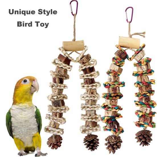 

Игрушка для попугая, жевательная игрушка для птиц, ручная работа, сосновые шишки из натурального дерева, подвесная игрушка для попугаев, корелл, неразлучников, какаду