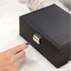 New PU Leather Jewelry Box Storage Double Layer Ring Display Case Portable Jewelry Organizer for Necklaces