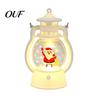 LED Warm Light Lamp Christmas Lantern Night Light, Retro Santa/Snowman/Tree Handheld Oil with Decorative Holiday LED, Cute Tabletop Decor, Xmas