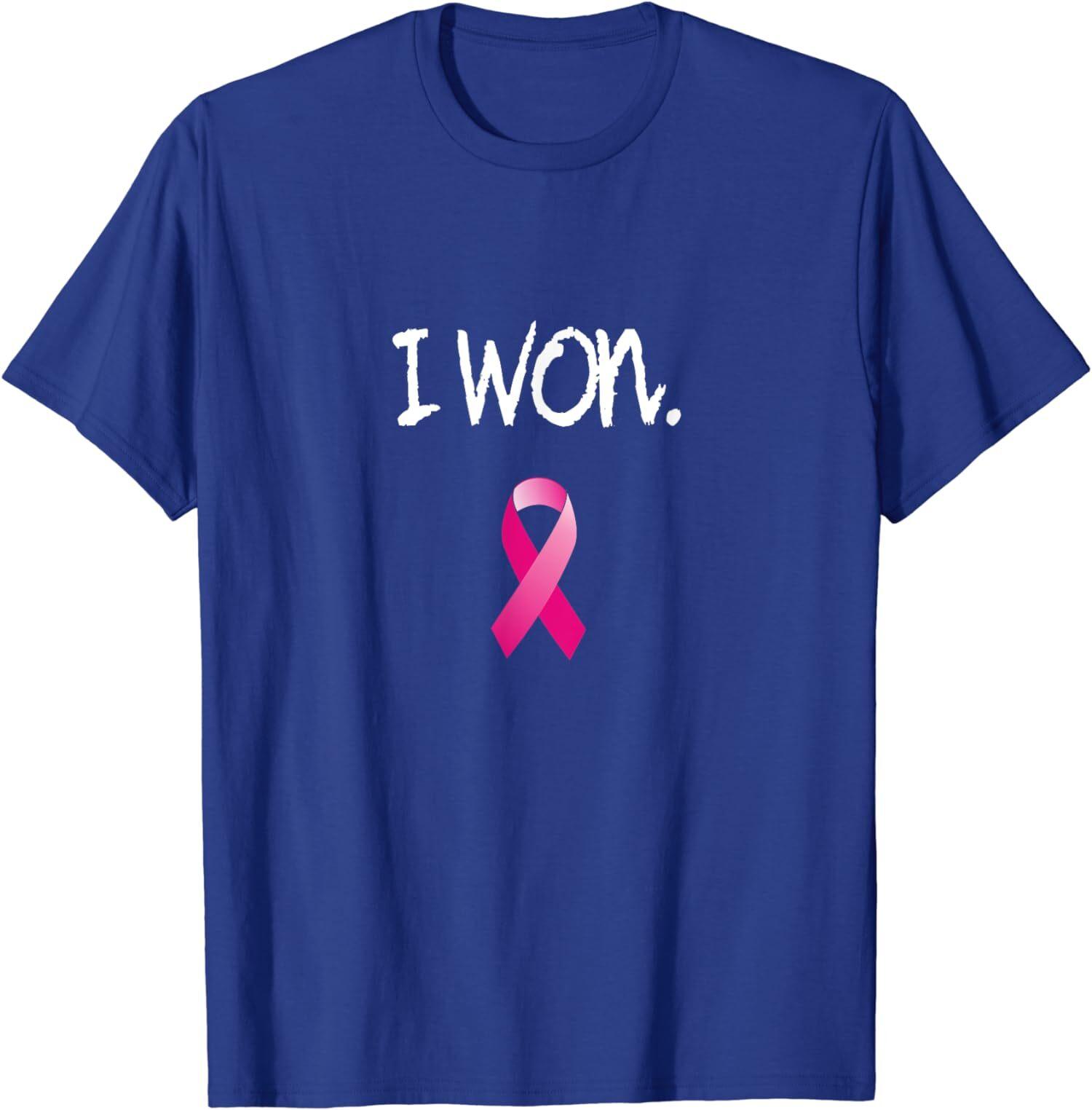 I Won Survivor Breast Cancer Awareness Ribbon T-Shirt S разноцветный