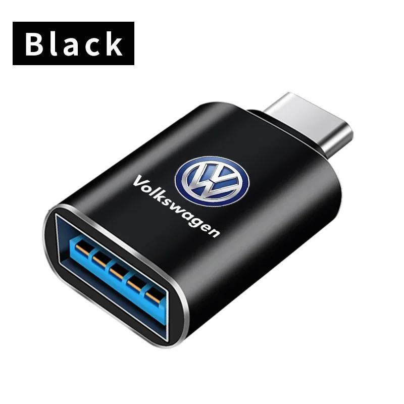 For Volkswagen Car Type-C To USB 3.0 Interface Mini Converter Charging Adapter for Volkswagen VW GTI Rline R Golf Amarok Phaeton