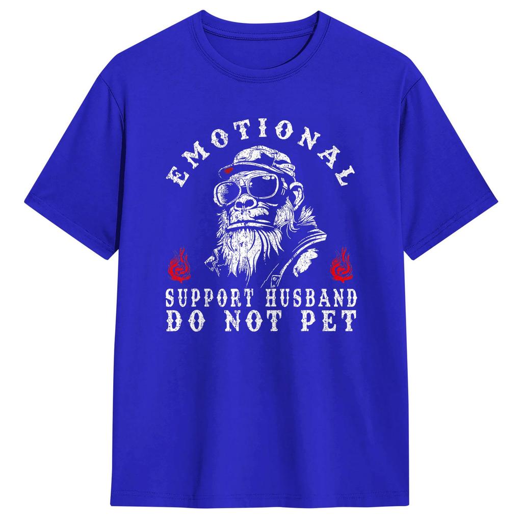 Emotionaler Unterstützungs-Ehemann Nicht streicheln Lustiges Affen T-Shirt Neuheit T-Shirts Vintage T-Shirt Sommer Baumwolle Oversize Oberteil T-Shirts