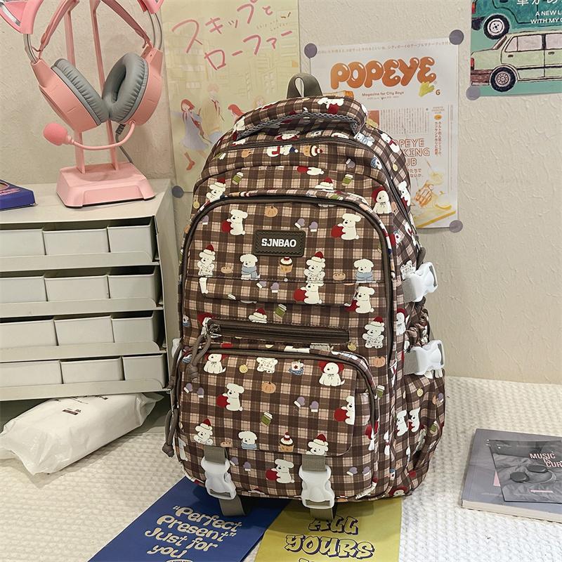 Large Capacity Backpack Cartoon Print Student Schoolbag