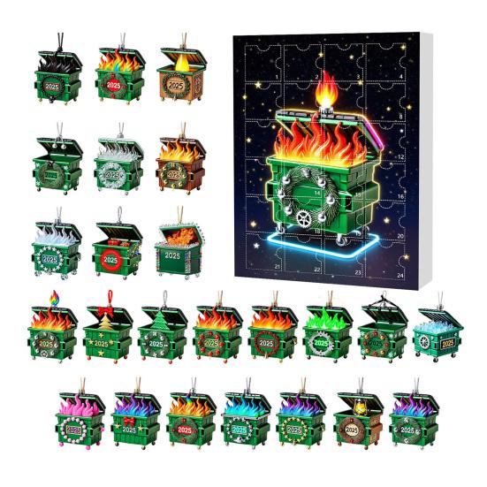 Acrylic Pendant Advent Calendar Box 24-Day Countdown Christmas Decoration Multifunctional Holiday Decor for Kids' Rooms Houses Cars