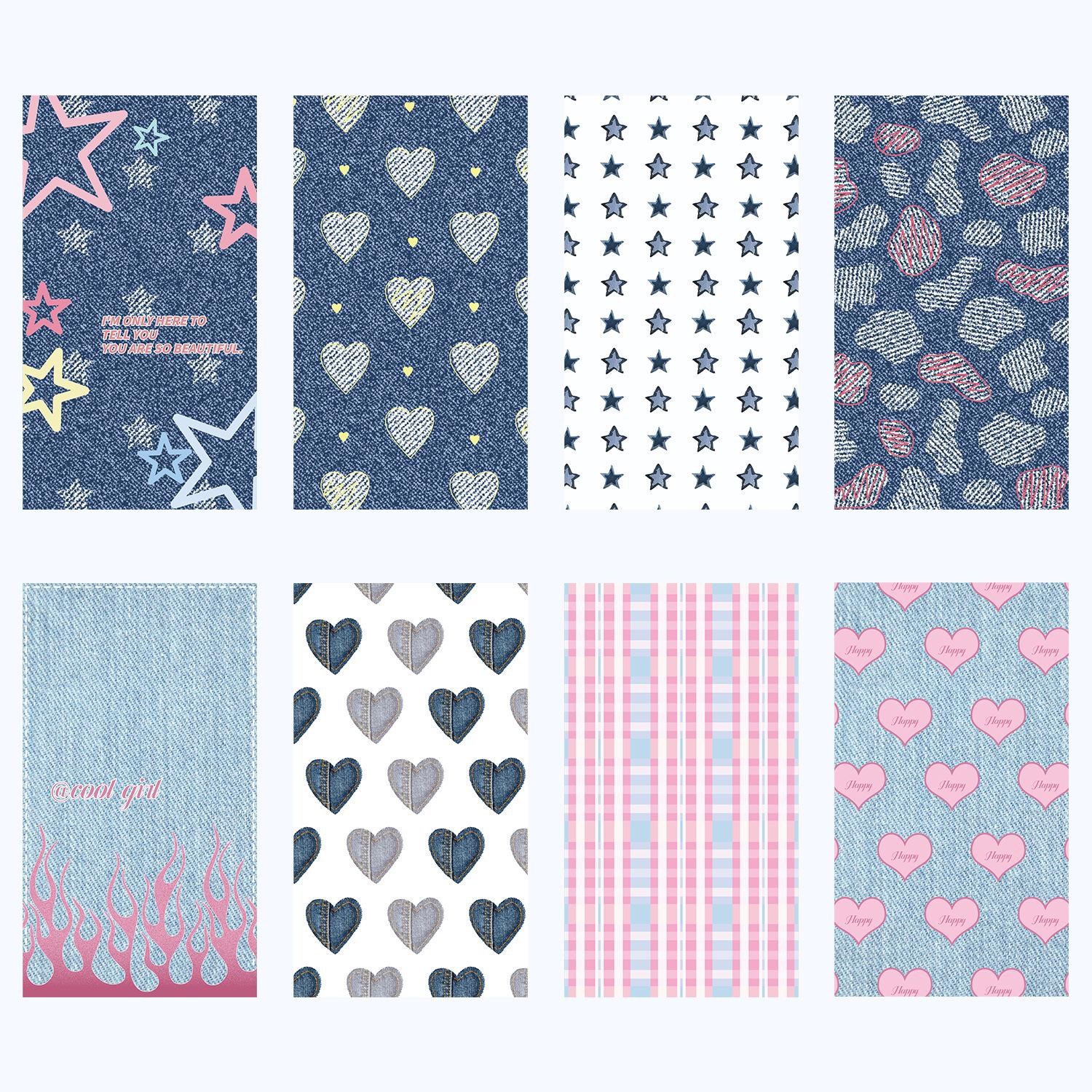 

Multiple 8-piece Girl Series Guka Mobile Phone Back Card DIY Decorative Base Material Sticker Tape Back Adhesiveness