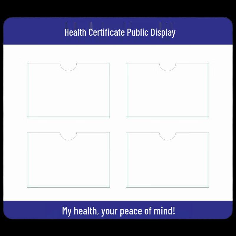 Food Safety Health Certificate Wall Display