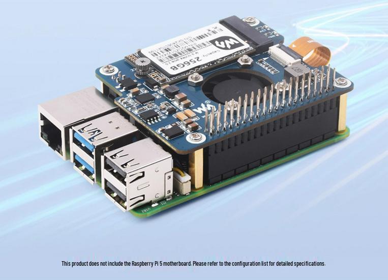 Placa de Expansión Raspberry Pi 5 con PCIe a SSD NVMe M.2, Alimentación PoE, Ethernet y Ventilador de Refrigeración