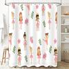 Kids Ballet Girl Print Shower Curtain Waterproof Fabric Bathroom Decor