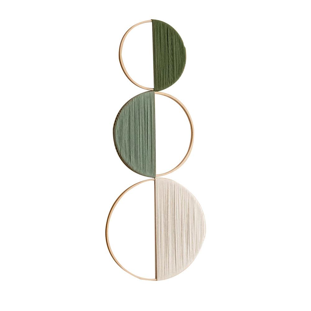 3 st/set Böhmisk Stil Rund Bambucirkel Väggupphängning Handgjord Väv Tapestry Väggdekorationer Heminredning DIY Geometriska Former