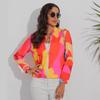 European and American Women's Slim Fit Printed Zipper Jacket - Autumn/Winter Collection