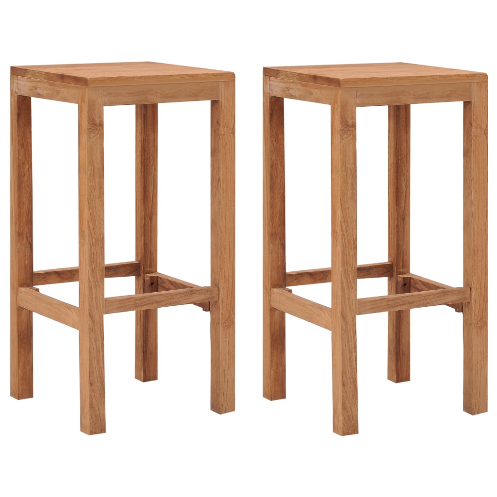 Buy Bar Stools 2 pcs Solid Teak Wood at affordable prices — free