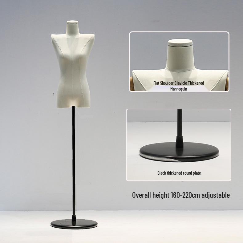 Korean Style Women's Clothing Display Mannequin with Flat Chest and Square Shoulders