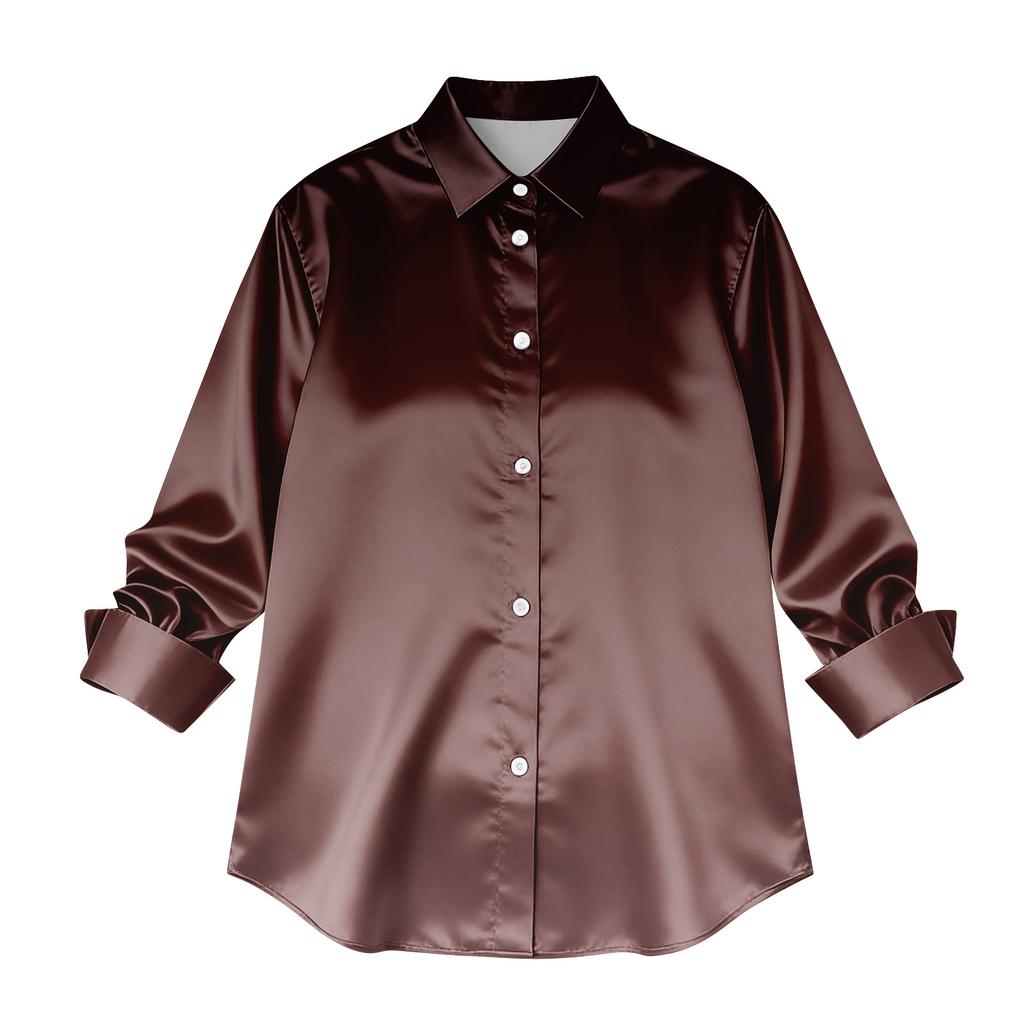 Cămașă Damă Bluză Imprimat Buton Mânecă Lungă Casual De bază Guler Cămașă Regular Top