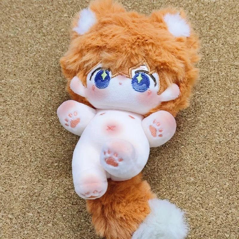 10Cm Tartaglia Plush Doll Genshin Impact Game Cosplay Animal Ear Tail Body Dango Pendant Keychain Dolls Toy For Kids Xmas Gift