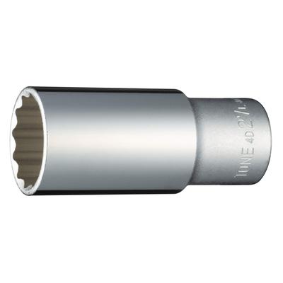 TONE Derin Soket Sürücü Açısı Genişliği Düzlükler Arasında 27mm (12 Kare) HP4D-27L 12,7 mm (1/2")