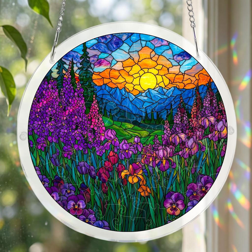 Akrylové puzzle lze zavěsit na dveře, do zahrad, pro vnitřní i venkovní dekoraci. Akrylové puzzle Lapač slunce Závěs na okno