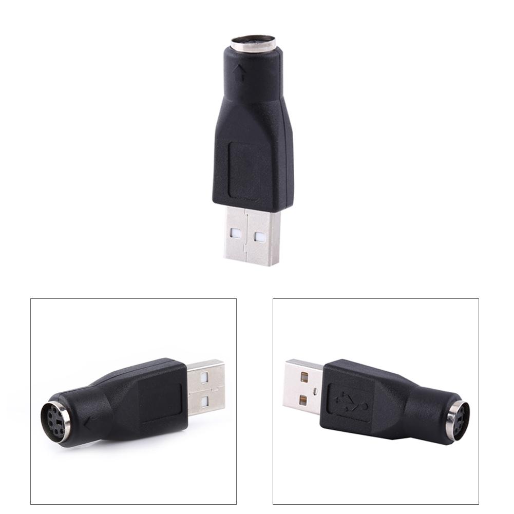 2 Stück USB 2.0 A Stecker auf PS/2 Buchse Adapter Konverter Stecker für PC Computer Tastatur Maus