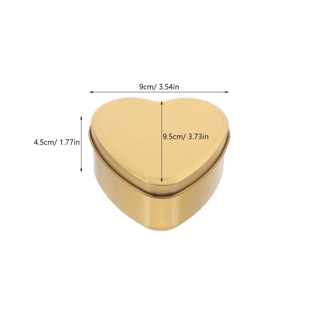 4Pcs Heart Candy Boxes Wedding Treat Tinplate Storage Box Elegant Heart Shaped Candy Packaging Box Valentine Wedding Favor