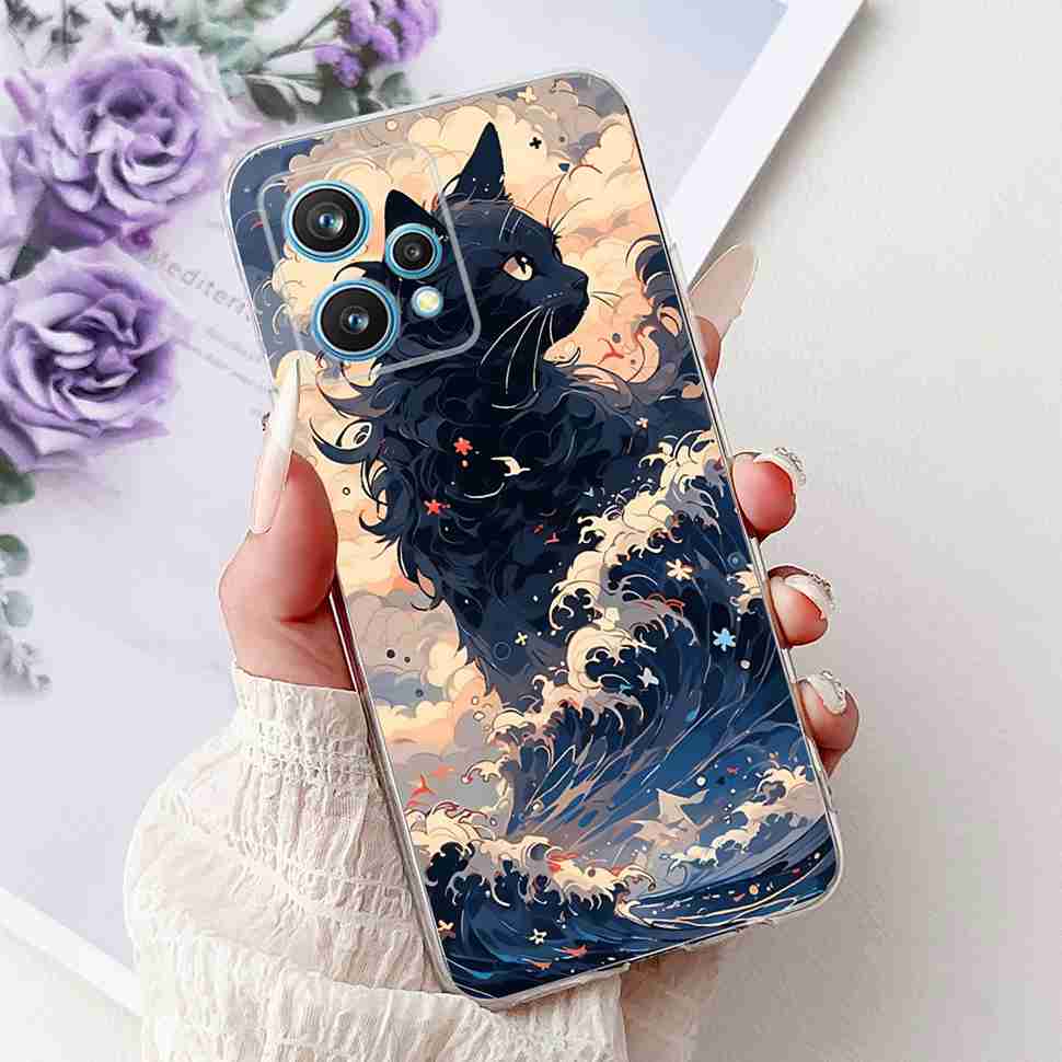 For Oppo Realme 9 Pro+ RMX3392 Case Fashion Painting Soft Silicone Cover For Realme 9Pro Plus RMX3393 6.43" Flower Phone Shell