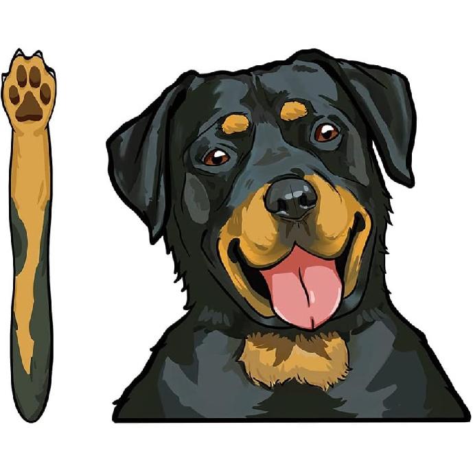 Funny Cat Rear Window Wiper Decal Waving Tail Stickers Cute Animal Moving Tail Rear Window Sticker Windshield Wiper Decal, Holographic Laser Cat Rottweiler