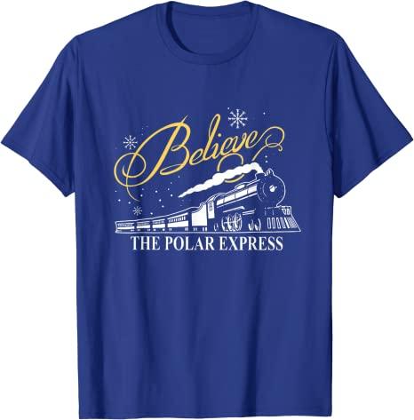 The Polar Express Believe Christmas Family Matching Pajamas TShirt Sayings Quote Graphic Tee Tops Xmas Party Holiday Clothes