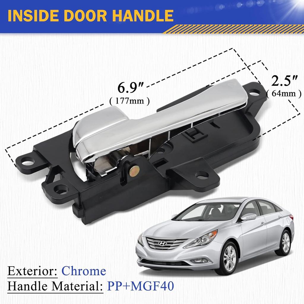 Chrome Interior Ide Door Handle Front Or Rear Left Driver Side For 2011-2015 Hyundai Sonata 826103S010 82610-3S010