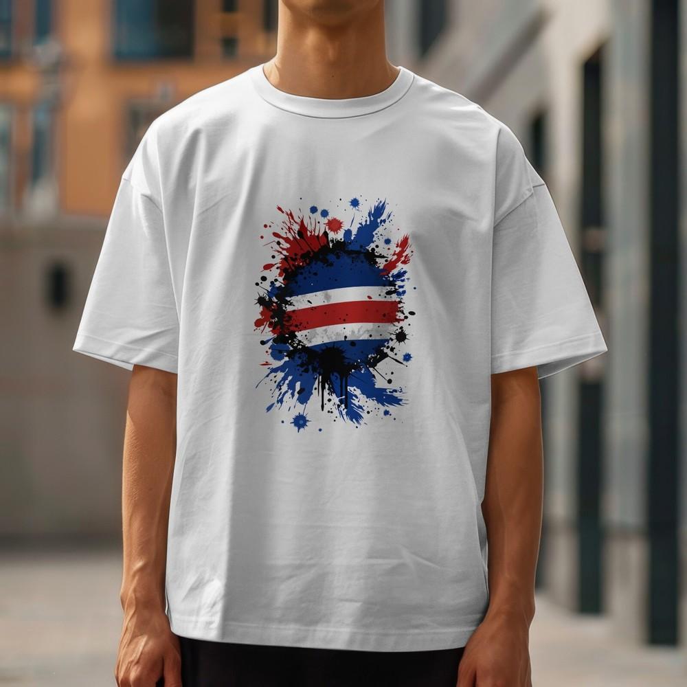 

COSTA RICA Tshirt Country National Flag Central America Football Fan Tee XL