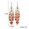 Ethnic Long Acrylic Water Drop Earrings for Women Retro Boho Gold Color Hollow Tassel Earrings Bijoux Femme Accessories