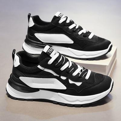 Spring and Summer New Breathable Men's Shoes with Thick Soles, Anti Slip and Wear-resistant Running Sports and Leisure Shoes