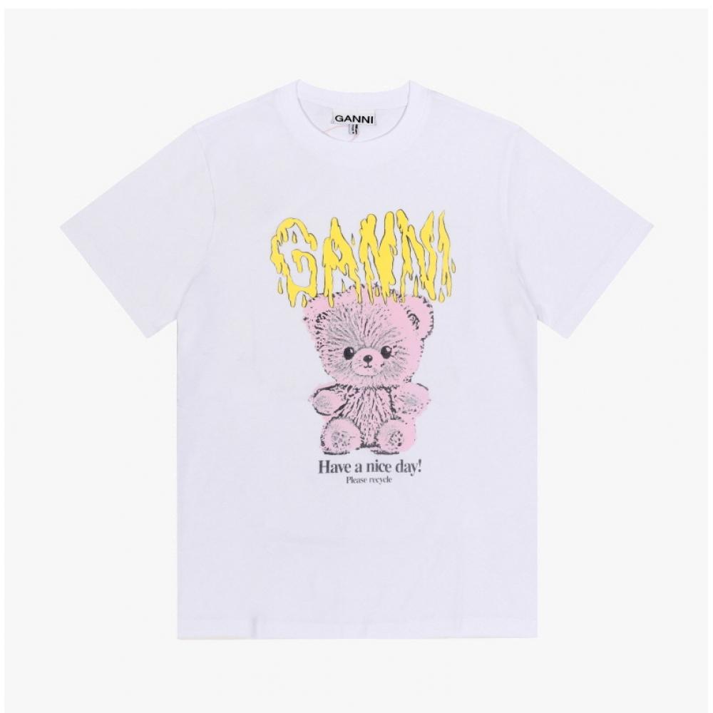 Ganni Teddy Logo PrinT Women S T ShirT T4289 151