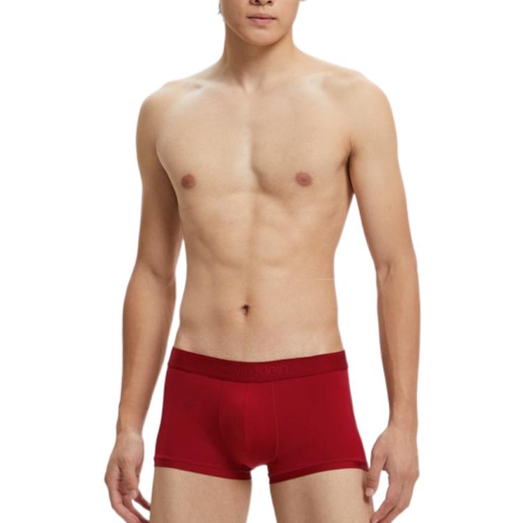 Calvin Klein Low Rise Seamless Boxer Briefs Men Underwear Dark-Red NB2904-XKG
