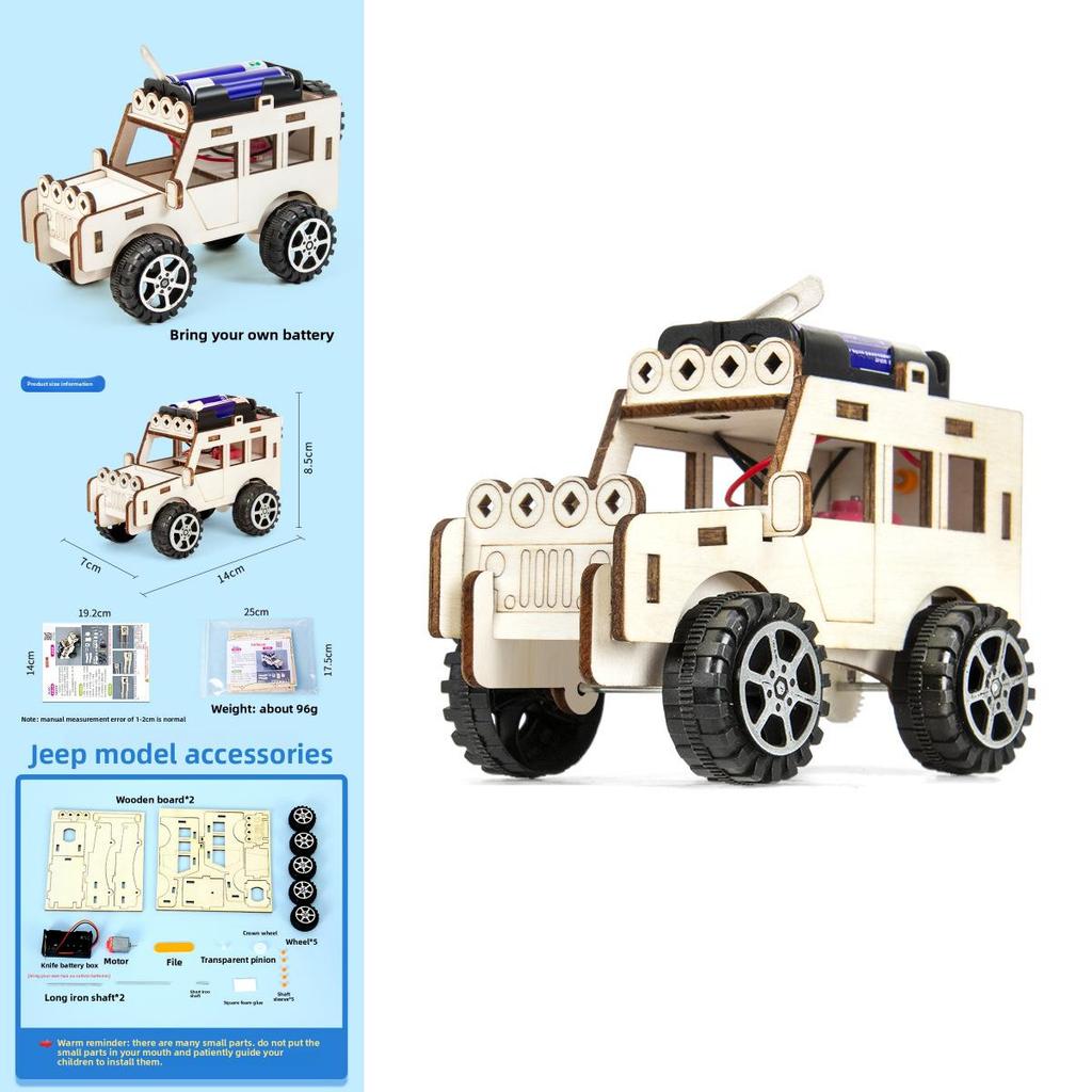 Science Experiment Diy Jeep Car Kit With Wooden Physics Gear For Childrens Stem Education