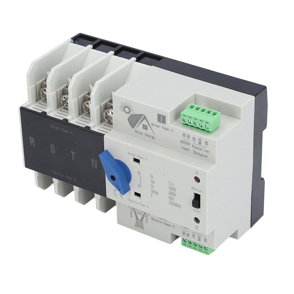 Comutator de transfer automat cu dublă putere, întrerupător electronic de circuit, comutator de comutare 4P 63A AC220V