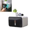 Wall Mounted Tissue Box Dual Paper Outlet Waterproof and Moistureproof Tissue Rack for Bathroom Black