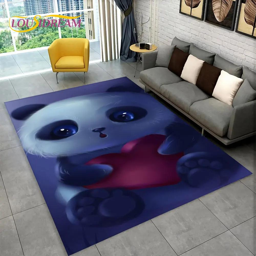 Dywan z motywem zwierząt z kreskówek Panda, dywanik do salonu, sypialni dziecięcej, sofy, wycieraczki, kuchni, antypoślizgowa mata podłogowa