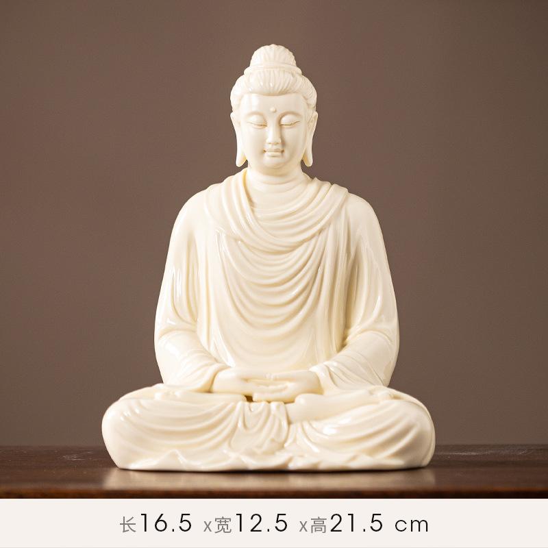 The Buddha statue of Sakyamuni and the Great Sun Buddha for home living room worship, office decoration, craft gifts and ornamen
